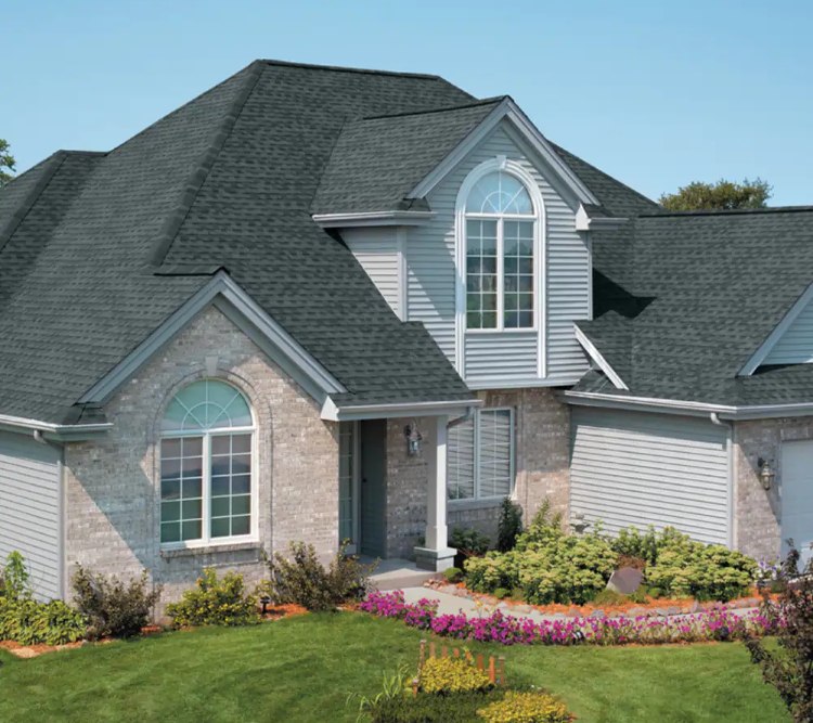 Home with newly installed GAF Timberline shingles